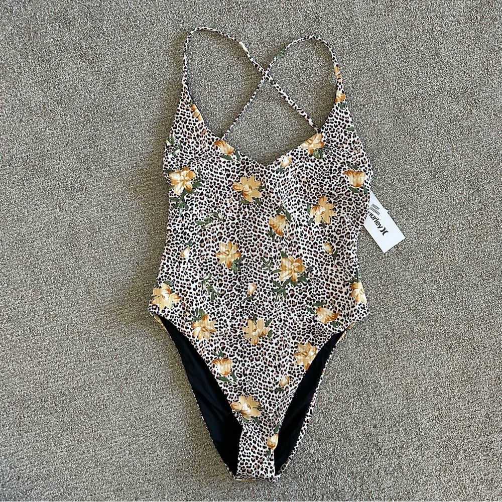 Hurley Leopard Print One Piece Swimsuit - Picture 3 of 7